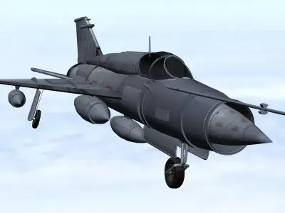 Fighter Jet Flying In Sky Plane V18 Low Poly 3D Model Low-poly 3D model