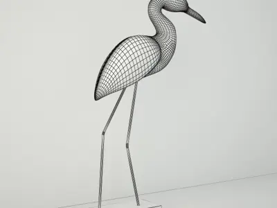 Small Egret Statue 3D model