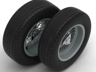 Avon CR6 ZZ tyres - Borrani rims 3D model