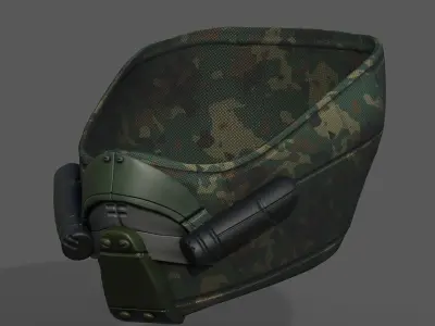 Gas mask respirator scifi futuristic 3d model  Low-poly 3D model 20
