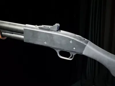 PBR - M590 Pump Action Shotgun Sawn Off - Game-Ready 3D Asset Low-poly 3D model