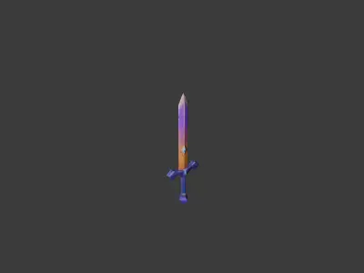 Radiant Blade Stylized Fantasy Sword Low-poly 3D model