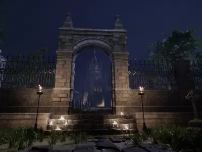 Dark Fantasy Church Pack Low-poly 3D model