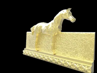 Galloping Horse in reliefs Free 3D print model