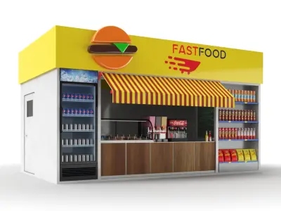 Food kiosk 3D model purchase