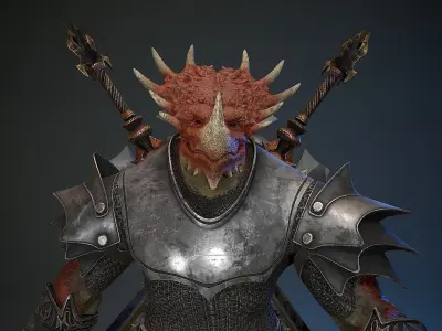 Dinosaur Knight Low-poly 3D model