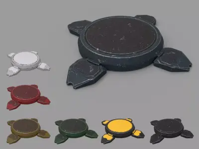 Landmine futuristic - lowpoly - PBR - 7 color variants Low-poly 3D model