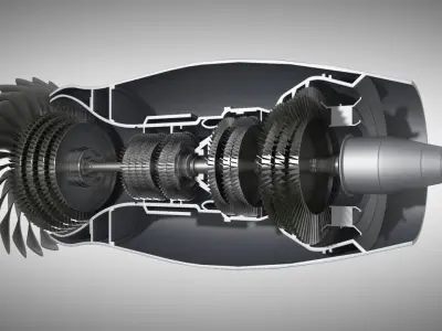 Aircraft Engine Turbine 3D model