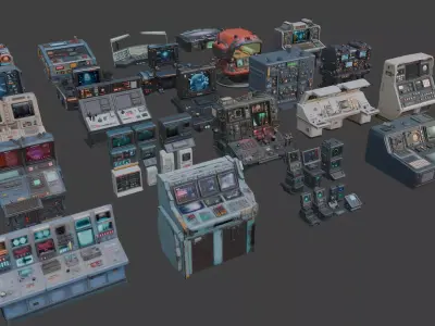 Sci-Fi Consoles and Control Panels 3D model