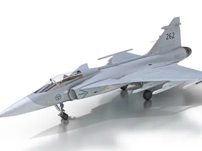 Saab JAS 39 Gripen Low-poly 3D model