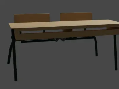 Old Classroom Table Free low-poly 3D model
