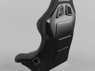 Racing Seat Sparco QRT-C CARBON Suede Black 3D model