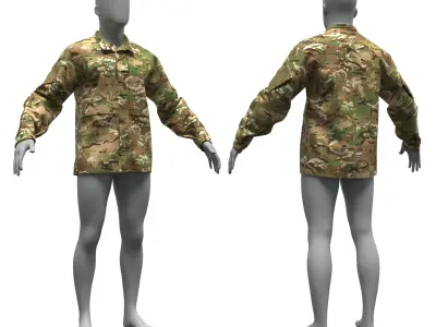 British MTP PCS CU Combat Jacket - Marvelous Designer 3D model