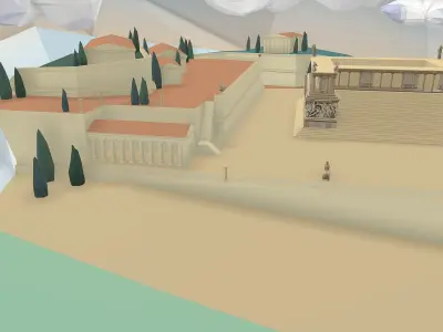 Pergamon Altar Creative Reconstruction Low-poly 3D model