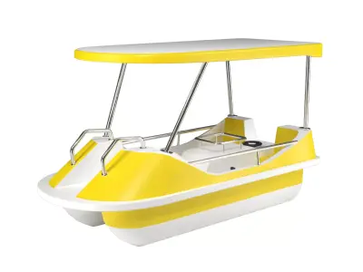 Pedal boat - yellow Low-poly 3D model