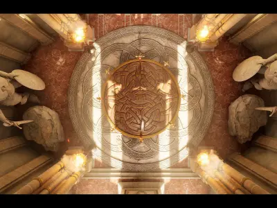 Medieval Castle Interiors Bundle Low-poly 3D model