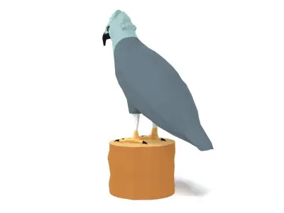 Low Poly Cartoon Harpy Eagle  Low-poly 3D model