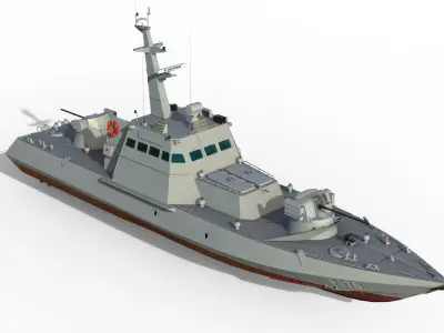 Ukrainian Gyurza-M class artillery boat 58155 3D model