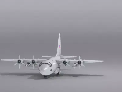 Lockheed C-130 Hercules  Low-poly 3D model