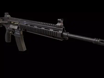 HK 416 Gun  Low-poly 3D model