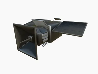 Satellite E06 Steel Black - SciFi Space Design Low-poly 3D model