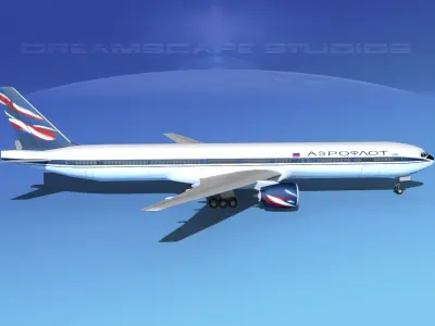 Boeing 777-300 Aeroflot 3D model