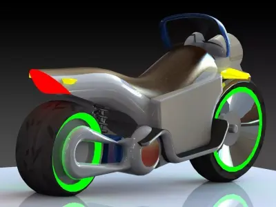 Electric motorcycle concept vintage style Free 3D model