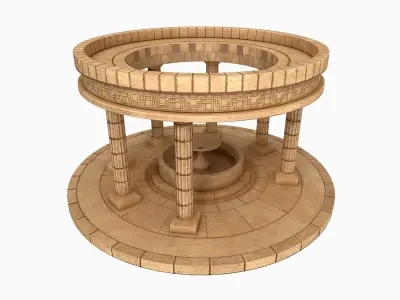 Lowpoly Ancient Temples Collection With Interior Low-poly 3D model