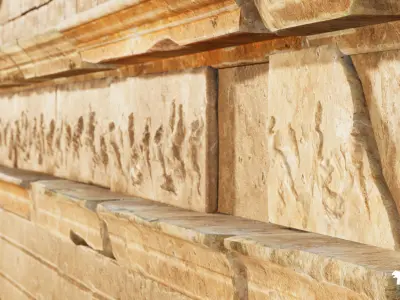 Roman Temple Ruins Low-poly 3D model