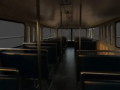 Bus model old Low-poly 3D model