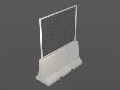 Concrete barrier Low-poly 3D model