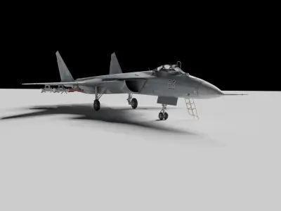 SciFi Base and jet 3D model