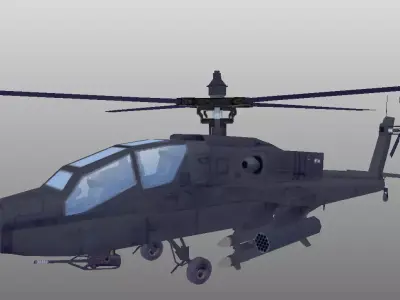 Boeing AH-64 Apache low poly 3d model Low-poly 3D model