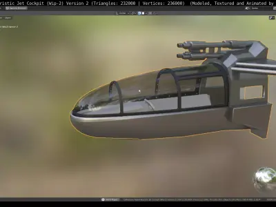 New Futuristic Jet Cockpit  Wip-2 Version 2 Free low-poly 3D model