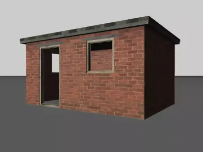 Game Ready Brick Outbuilding Free low-poly 3D model