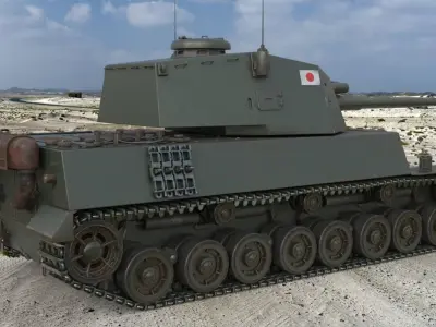 Tank Type 5 Chi-Ri Japan Vray  3D model