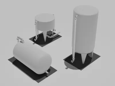 Seamless Tiled Vessels Low-poly 3D model