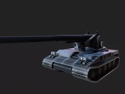 M107 Artillery Low-poly 3D model