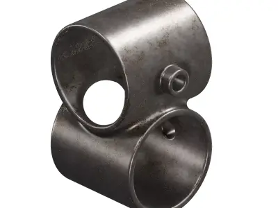 Rusty Crossover Pipe Fitting 3D model