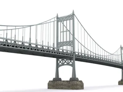 American bridges Low-poly 3D model