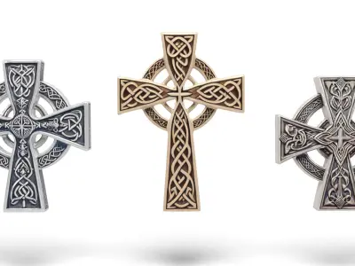 Celtic crosses Low-poly 3D model