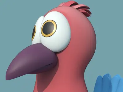 Cartoon Bird Low-poly 3D model