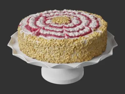  Vanilla Raspberry Cake Food Model 