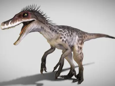 Velociraptor The Quilled Ghost of the Dunes Low-poly 3D model