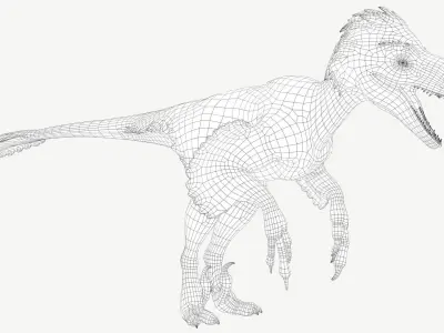 Deinonychus dinosaur Low-poly 3D model