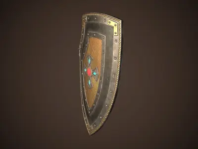 Knight Shield 02 Low-poly 3D model