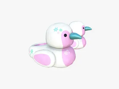 Slippers J08 Flowers Bird - Costume Character Design Low-poly 3D model