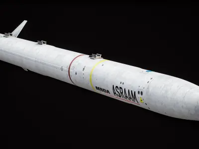 Aim-132 ASRAAM Missile PBR 3D model