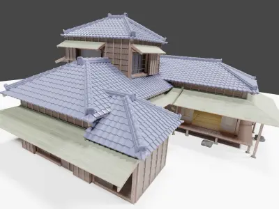 Japanese famouse writers house Kagyu-an built in early 20C 3D model