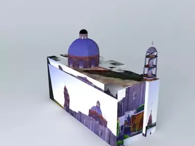 Temple church in mexico 3D model